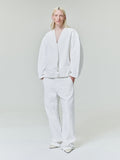 Womens Cotton Twill Relaxed Lapelless Jacket
