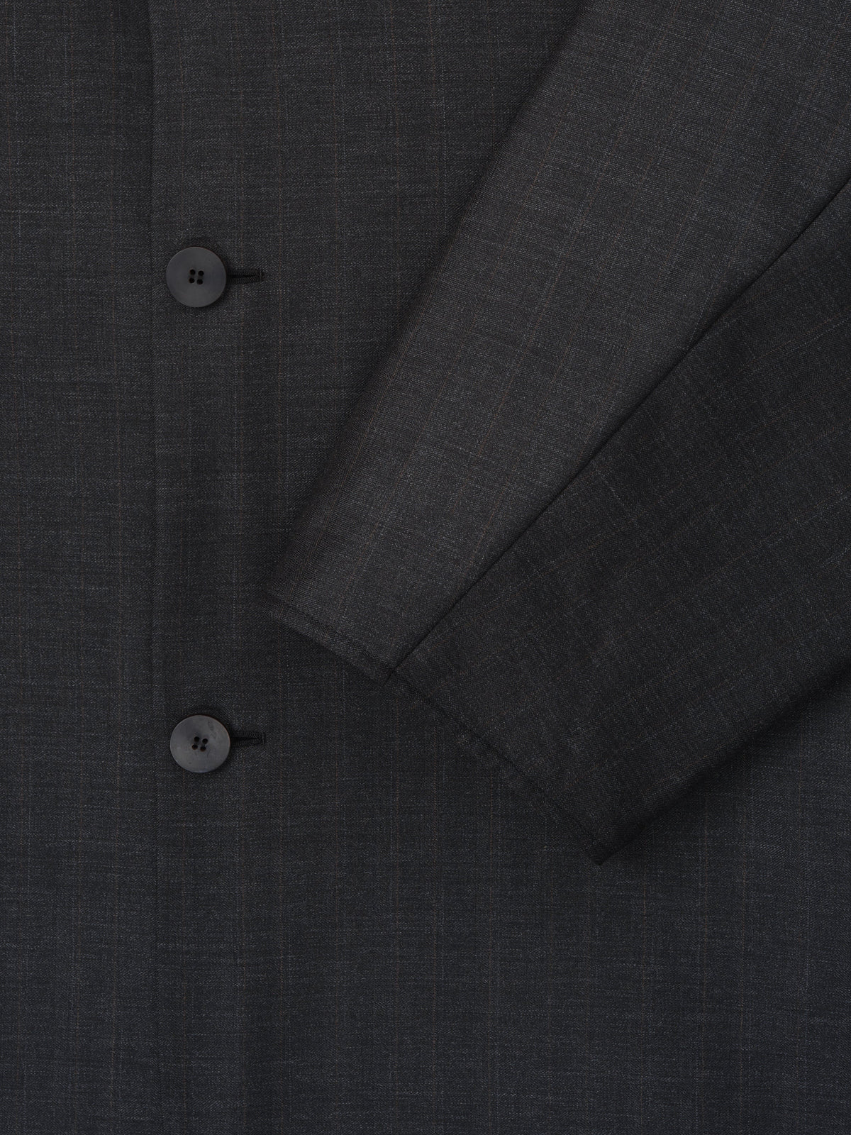 Grey Striped Wool Collarless Sport Jacket