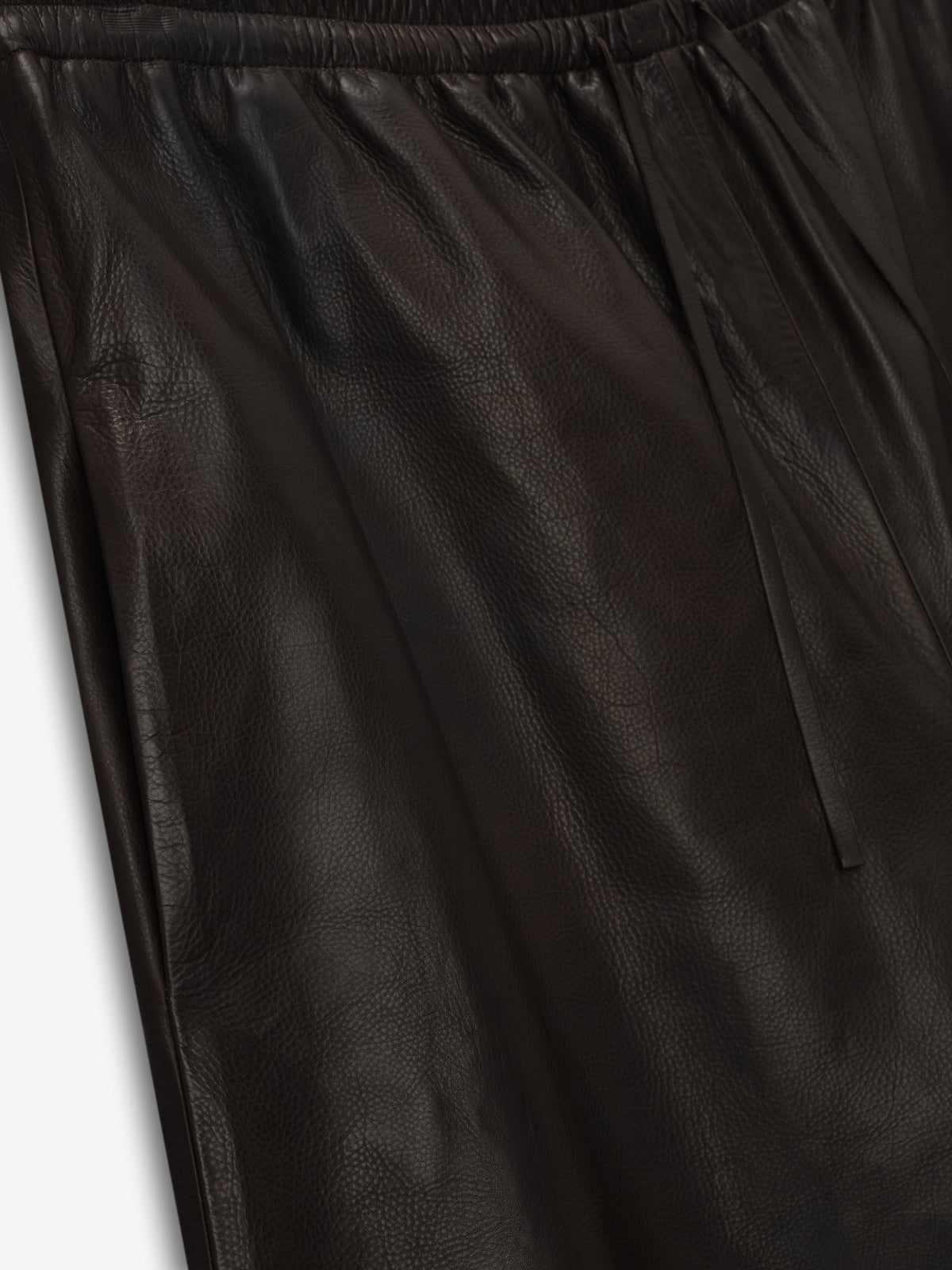 Womens Leather Drawstring Shorts